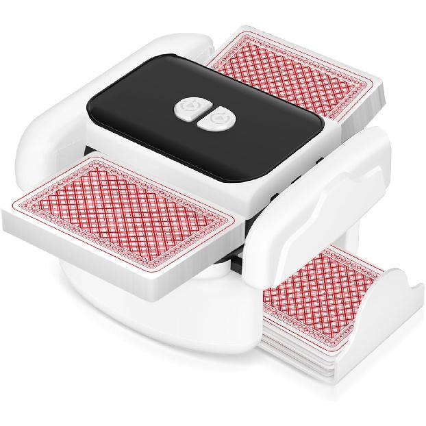 Automatic Card Shuffler for 1-2 Decks, One-Click Shuffling and Manual Mode, Portable Rechargeable (2600mAh) – Compatible with Poker, UNO, Bridge,