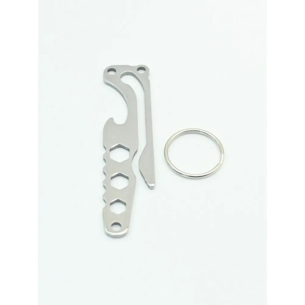 

Мужская уличная многофункциональная подвесная пряжка, карманный зажим для ключей, пряжка для ключей из нержавеющей стали, инструмент EDC, открывалка для бутылок, шестигранный ключ серебряный