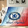 1PC Chelsea F Custom Name Patterned Flannel Blanket Suitable For All Seasons for Home Decor Warmth and Comfort Gifts Holiday Present