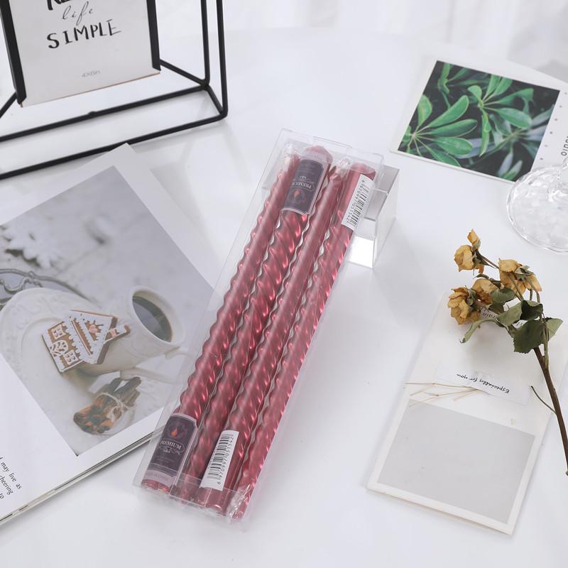 Electroplated Colored Spiral Long Stick Candle - Ideal for Christmas, Weddings, Birthdays, and Romantic Decor.