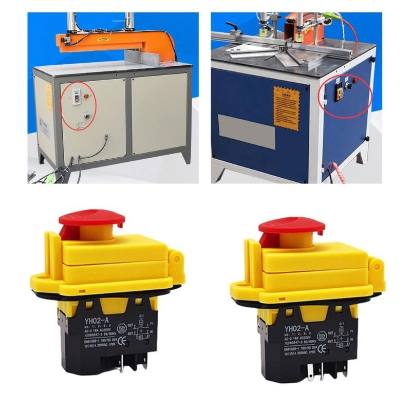 Waterproof Momentary Button with Cover Electromagnetic Switches 4/5 Pin Push Button Simple Installation for Indstrial