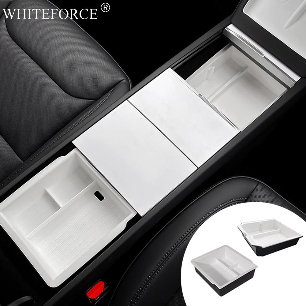 For Tesla Model Y Juniper 2025 Center Console Storage Box Armrest Box Double-layer Storage Organizer Case Tray Cup Holder Box