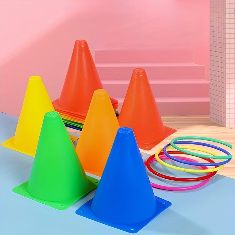 1 Set Wurfkegel Ringe Party Spiel Kinder Spielzeug Outdoor Fußball Agilitätstraining Karneval Familienspiele Hof Kombi Set Werkzeuge