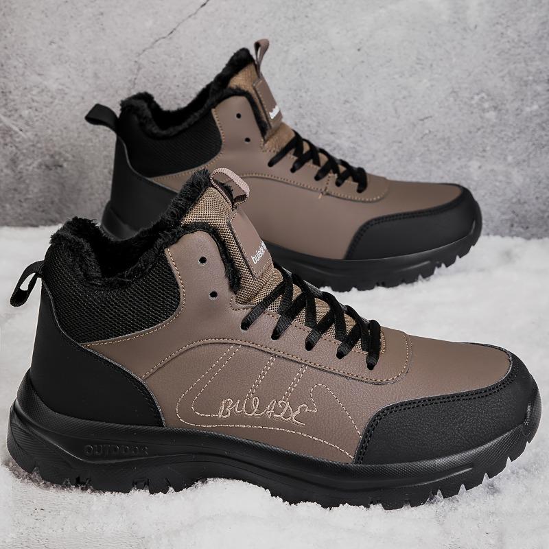 

New High Top Sports Shoes, Winter Velvet Men s Senior Shoes, Lightweight and Durable Outdoor Hiking Shoes Comfortable Soft Sole Non slip Design Fashio 42