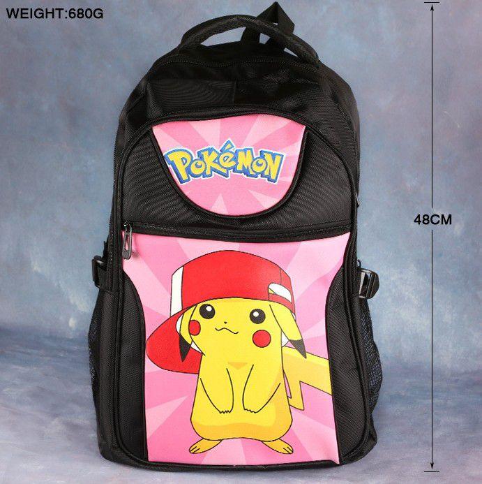 Durable Polyester Pokemon Rucksack 19" Tall Adjustable Shoulder Straps