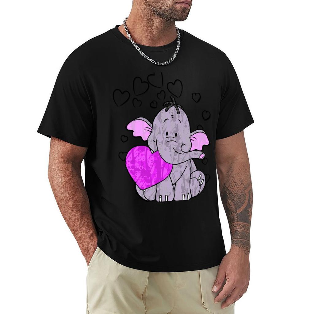 Heffalump Valentine T-Shirt Plus Size Solid Color T-Shirt