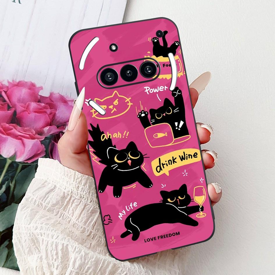 For Nothing Phone 3A 2025 Case A059 Fashion Flower Cats Cartoon Silicone Soft Shockproof Cover For Nothing Phone3A 3A Pro Bumper