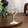 European Silver Metal&Glass Goblet Set-Elegant Embossed Stemware for Wine/Coffee, Luxury Wedding Gift, High-End Home Bar Decor