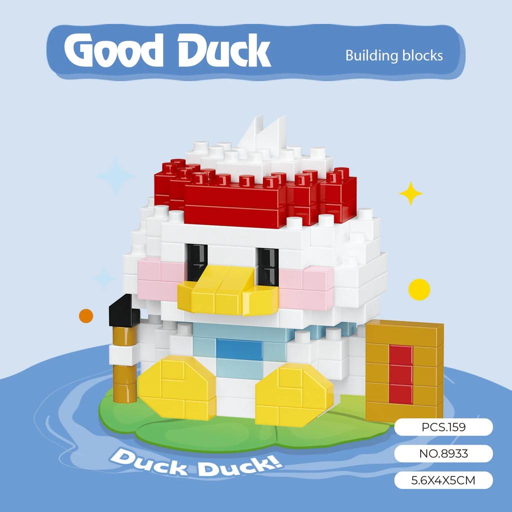 Animals Adults Duck Particle Micro Building Block Fish Bricks Construction Set Toys For Children Girl 6 Year Old Game Child Gift