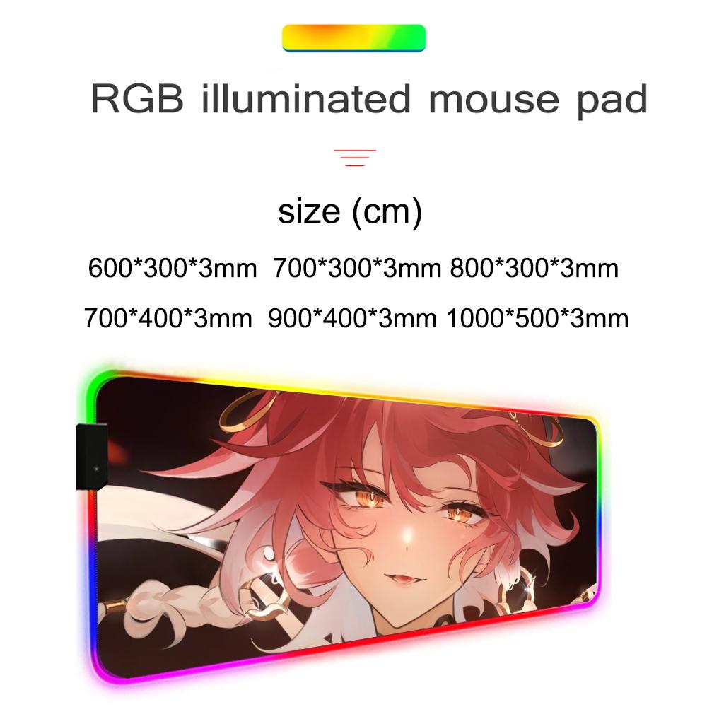chang li Mouse Pad RGB Gaming Mousepad Big LED Pad PC Desk Mat Luminous Mouse Pad Large Keyboard Mats Table Rug With Backlit