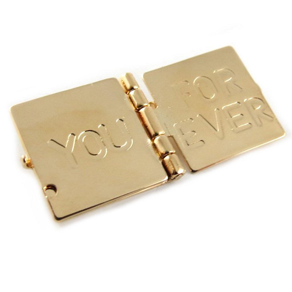 Les Trésors De Lily [B9888] - Vergoldeter Anhänger 'Buch der Liebe' goldfarben - 15 mm