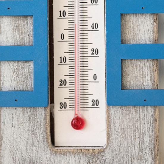Vintage Holz-Küsten-Wandthermometer Nautische Fisch-/Leuchtturm-/Segelboot-/Hüttenform-Temperaturanzeige für Wohnzimmer, Schlafzimmer, Hotel, Flur, Wand