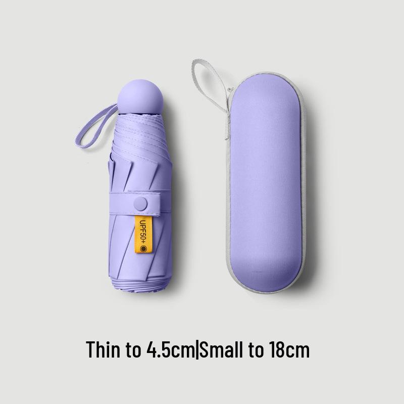 Cartoon Mini Sun & Rain Five-Fold Umbrella for Women - Portable, Sunscreen, and Dual-Use
