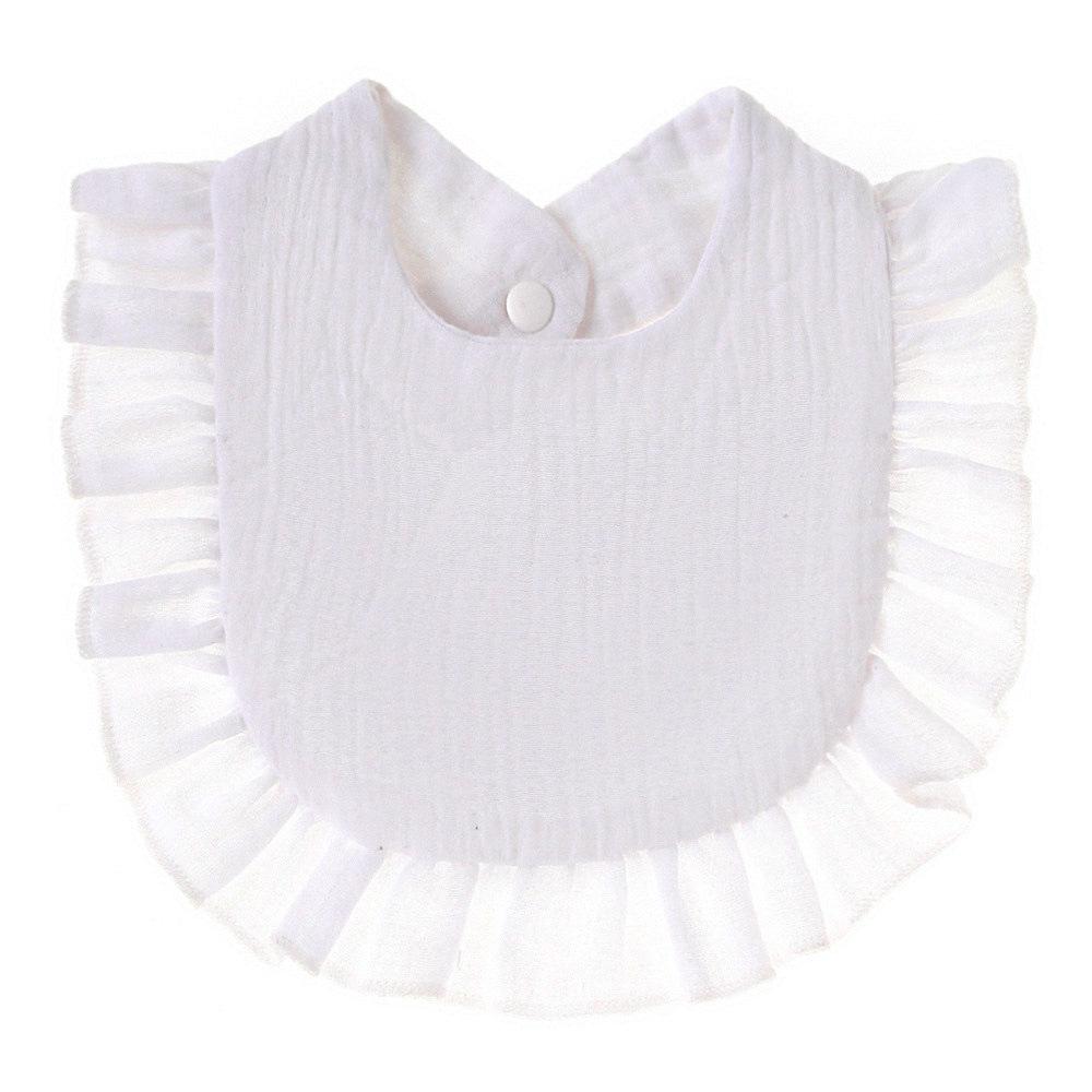 Sweet Ruffle Newborn Gauze Lace Baby Bib - Absorbent Drool Protection