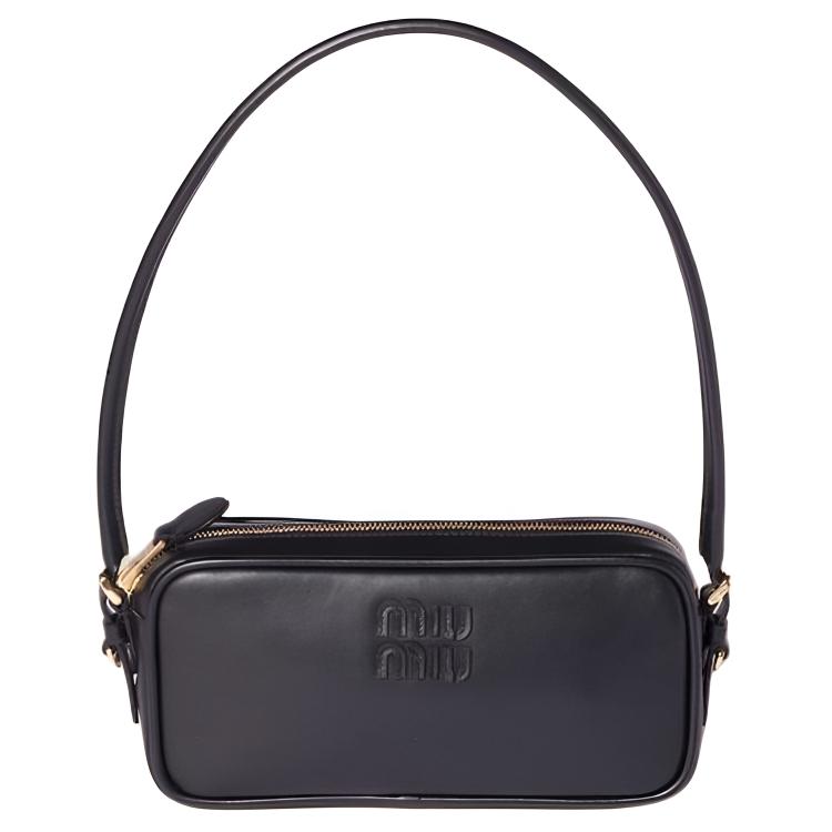 

MIU MIU Engraved Logo Calfskin Tote Bag Women Handbags Black 5NE024_AF8W_F0002 Gift Set(Basic Set+Box+Shopping Bag)