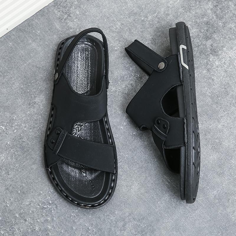 

2024 Лето Новые Модные Кожаные Сандалии Мужские Уличные Тапочки Деловая Обувь Высокого Качества Легкие Мягкие Крытые Ботинки-Шлепанцы Плюс Размер 47 чёрный