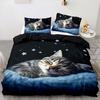 Cat Series Cute Animal 3D Digital Printing Quilt Cover Three-Piece Bedding