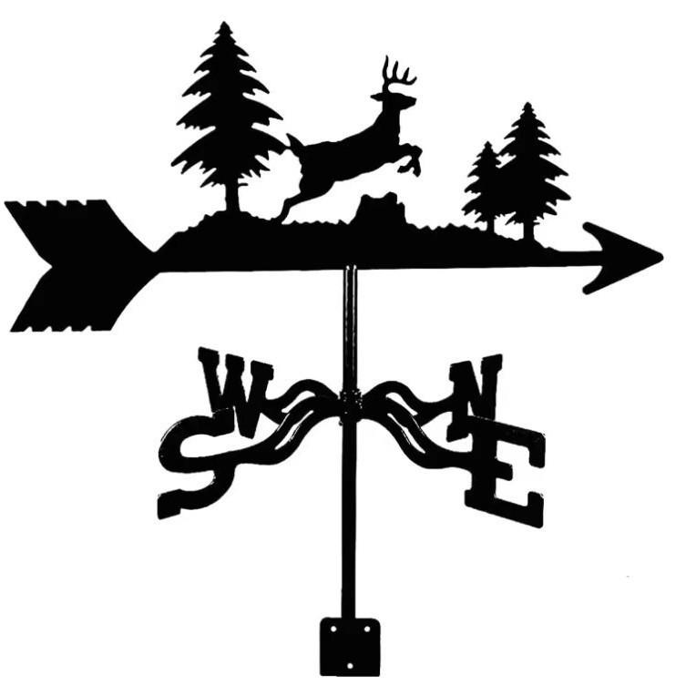 Wetterfahnen-Ornament aus Edelstahl für den Außenhof