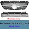 For Mercedes R172 SLK 2011-2015 Front Bumper Grille Mesh Diamond GT Style ABS Plastic Car Styling Tuning Accessories