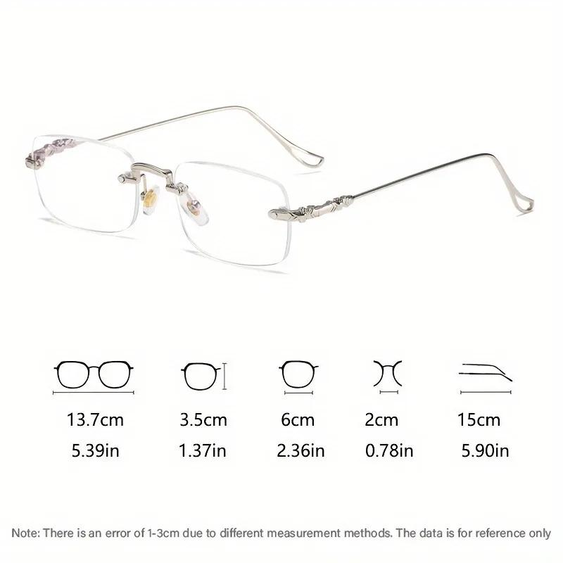 2PCS Women's Ultra Light and Simple Frameless Metal Edge Reading Glasses Highly Visually Attractive