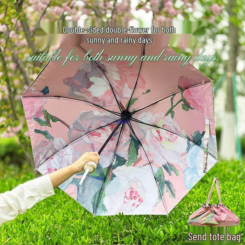 50% Off Double-Sided Flower Sun Umbrella - Dual-Layer Anti-UV Sunset Umbrella for All Weather