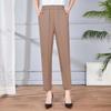 Mom's Summer Thin High-Waisted Elastic Pants - Casual Straight-Leg for Middle-Aged and Elderly Women