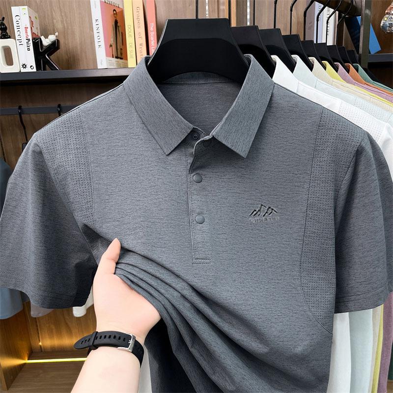 Men's Short Sleevepolo Quick-Dry Breathable Lapel Collar Printed Casual Fashion Versatile T-Shirt Top