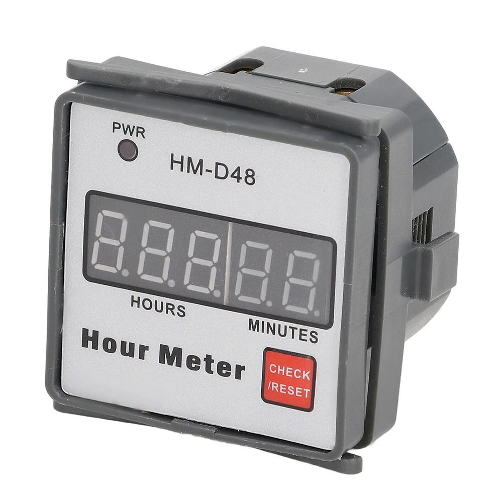 Hour Meter Gauge Digital Display 0‑999.99h Timer Hourmeter AC 220V 50Hz HM-D48