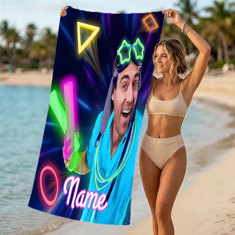 Customizable personalized beach towels Danny Go themed designs.Suitable for the beach, yoga, sports;ideal as beach accessories