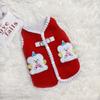 Autumn and Winter Thick Warm Plush Vest Cat Clothing Can Traction Vest New Year Small Dog Christmas Clothes Puppy Clothes