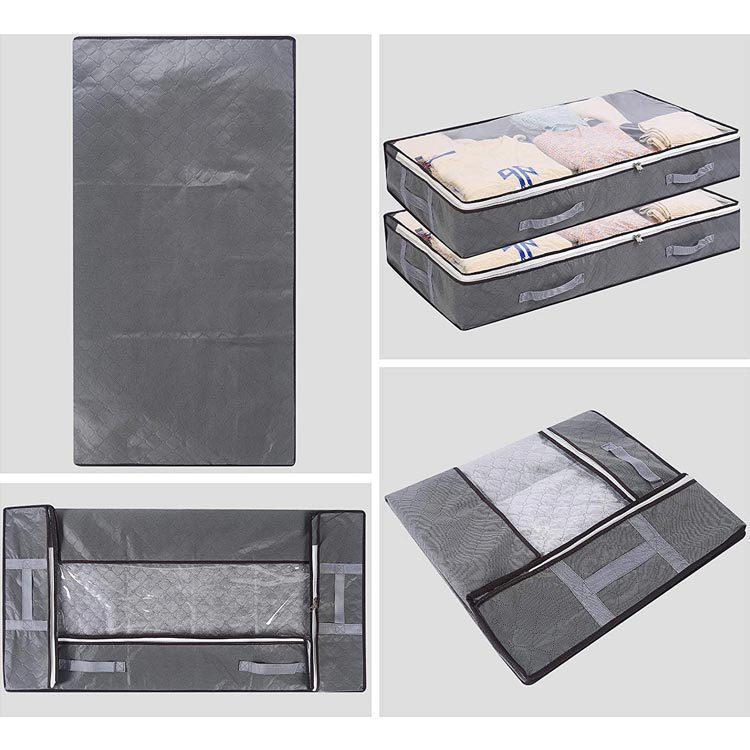 Collapsible Bed Storage Bag for Quilts and Clothes - Dustproof Wardrobe Organizer