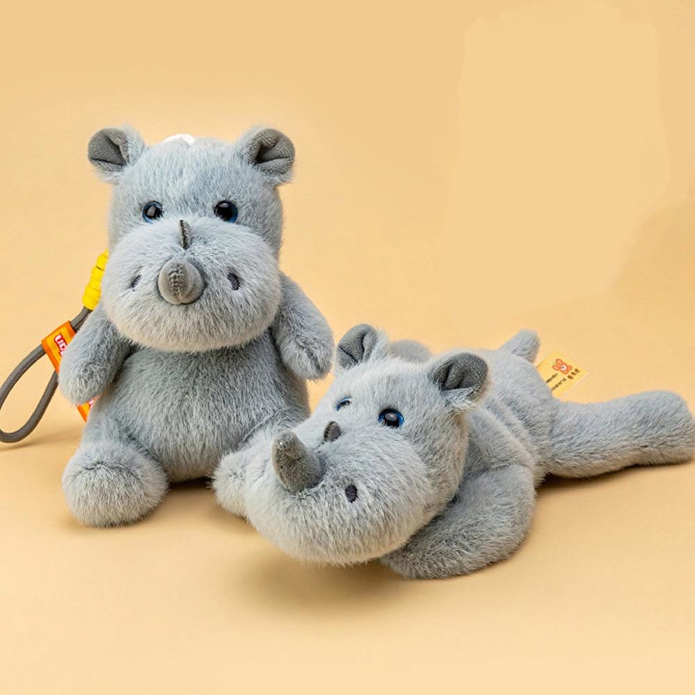 Wrist Pad Rhino Doll Pendant Animal Rhino Plush Doll Creative Rhino Plush Toy  Kids Gifts