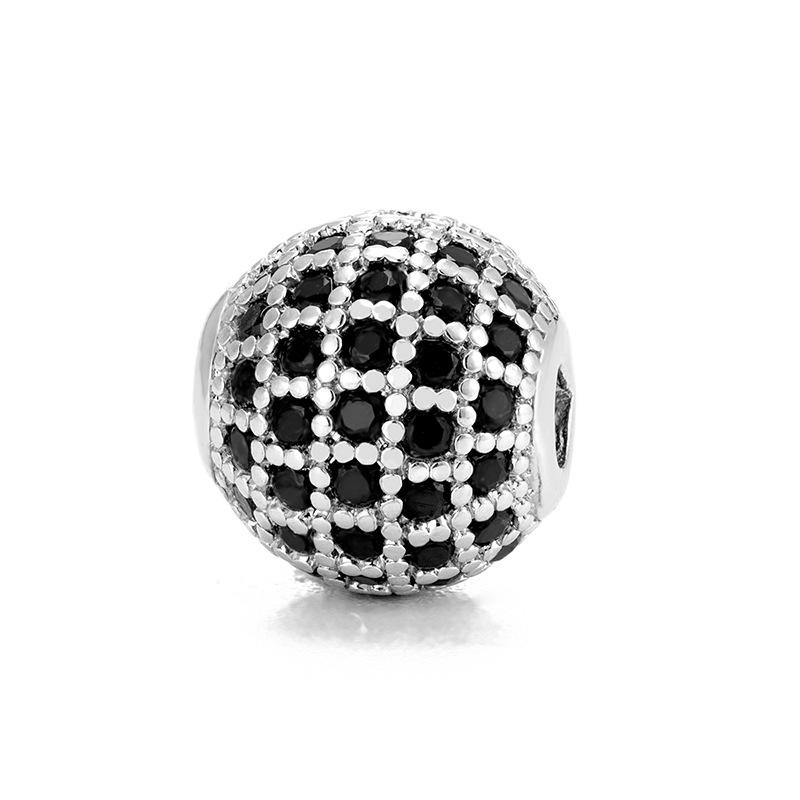 Copper Micro-set Diamond Ball Jewelry Accessories 10mm Round Spacer Beads for DIY Beading