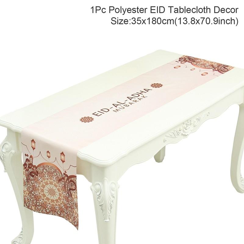 Ramadan Decor Table Runner EID Mubarak Decoration 2024 For Home Tablecloth Ramadan Kareem Islamic Muslim Party Eid Al Adha Gifts