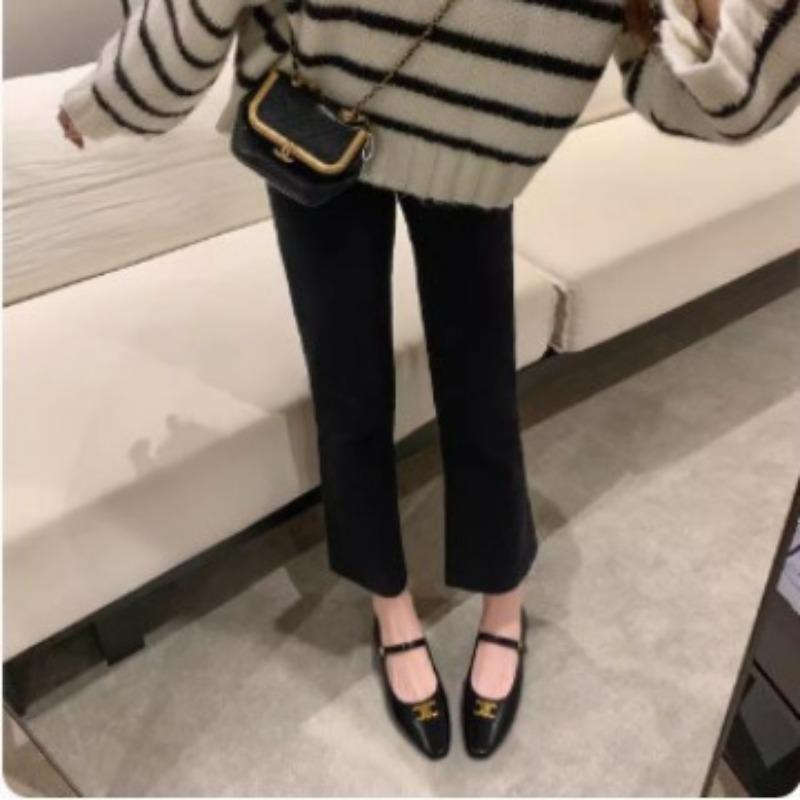 [Shei]~ Retro Gold Buckle Belt Mary Jane Shoes Women's Single Shoes Retro Style