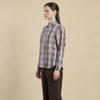 Bcbg One Pocket Linen Check Blouse B6m3b405