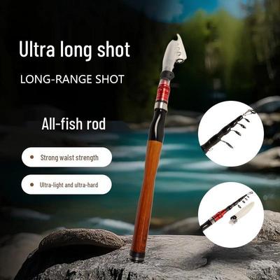Undiță Telescopică Ultra-Compactă din Carbon pentru Pescuit la Marea - Design Mini Portabil pentru Aruncări Lungă.