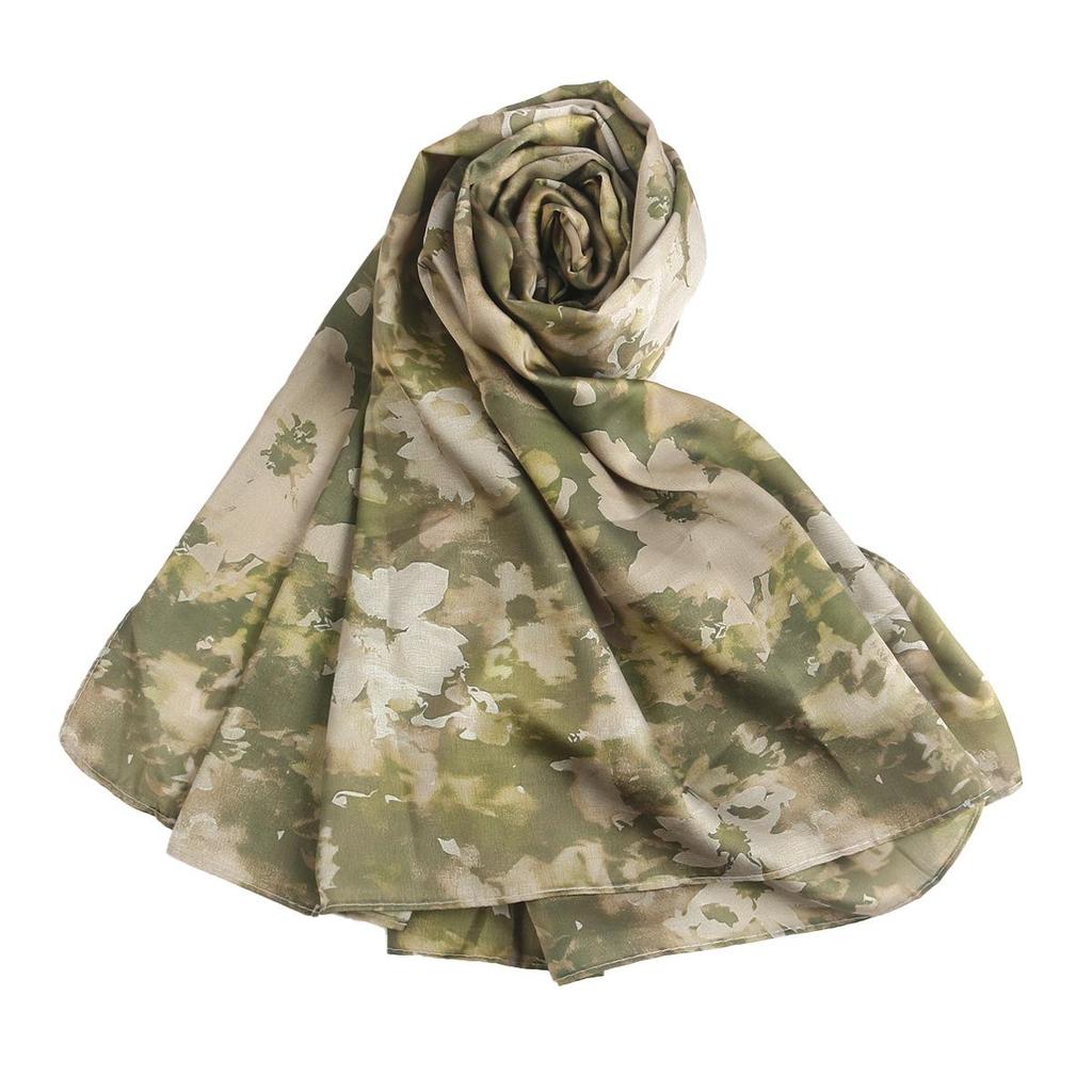 Silk Printed Ethnic Headscarf Shawl - 180x85cm