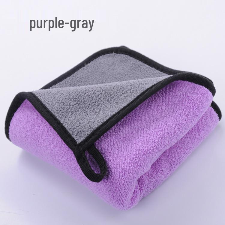 

Двусторонняя микрофибровая салфетка из кораллового флиса для мытья автомобиля 30x30 фиолетовый/серый