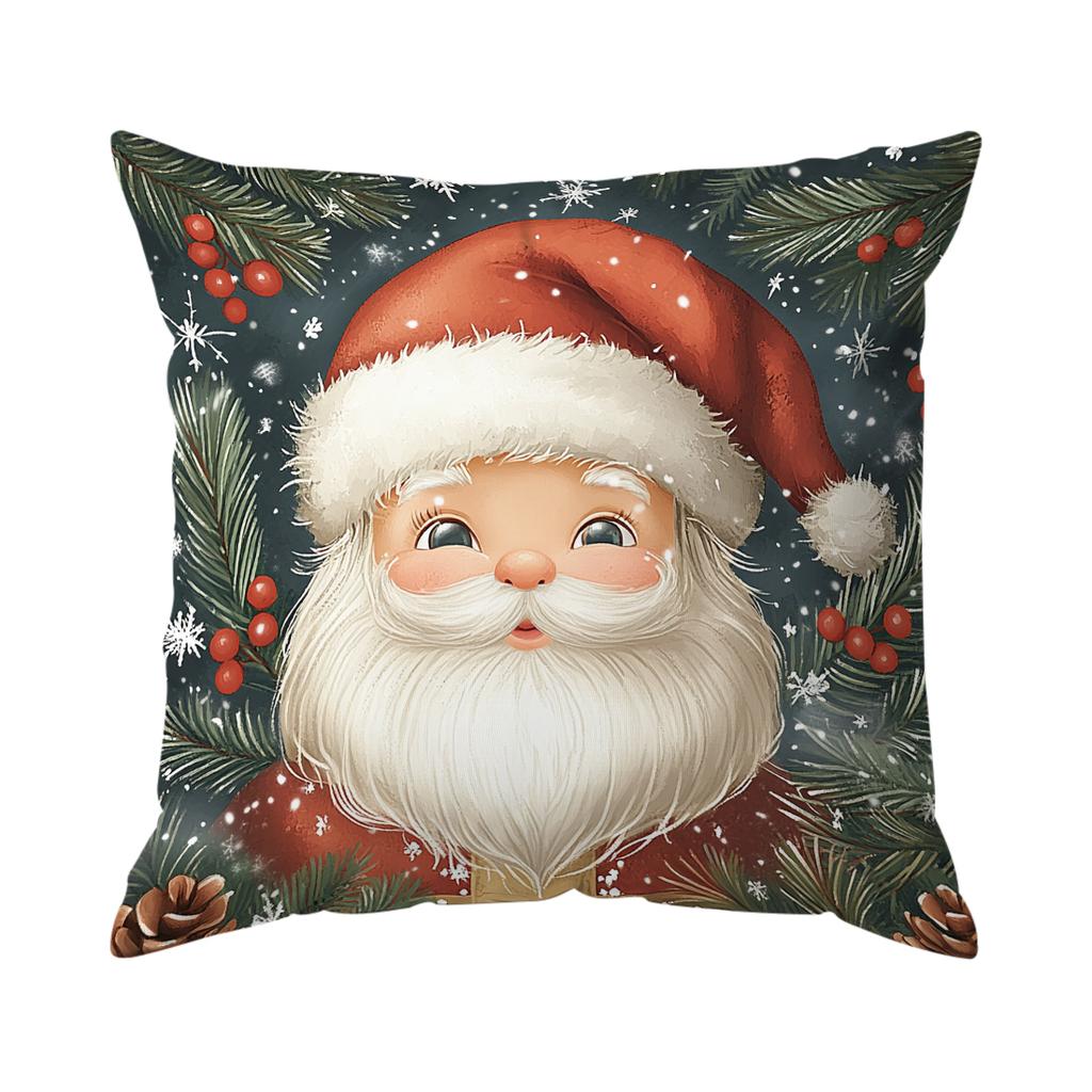 Retro Christmas Style Pillowcase Printed Polyester 40/45/50Cm Throw Pillowcover Decorative Sofa Cushion Pillowslip Home Decor