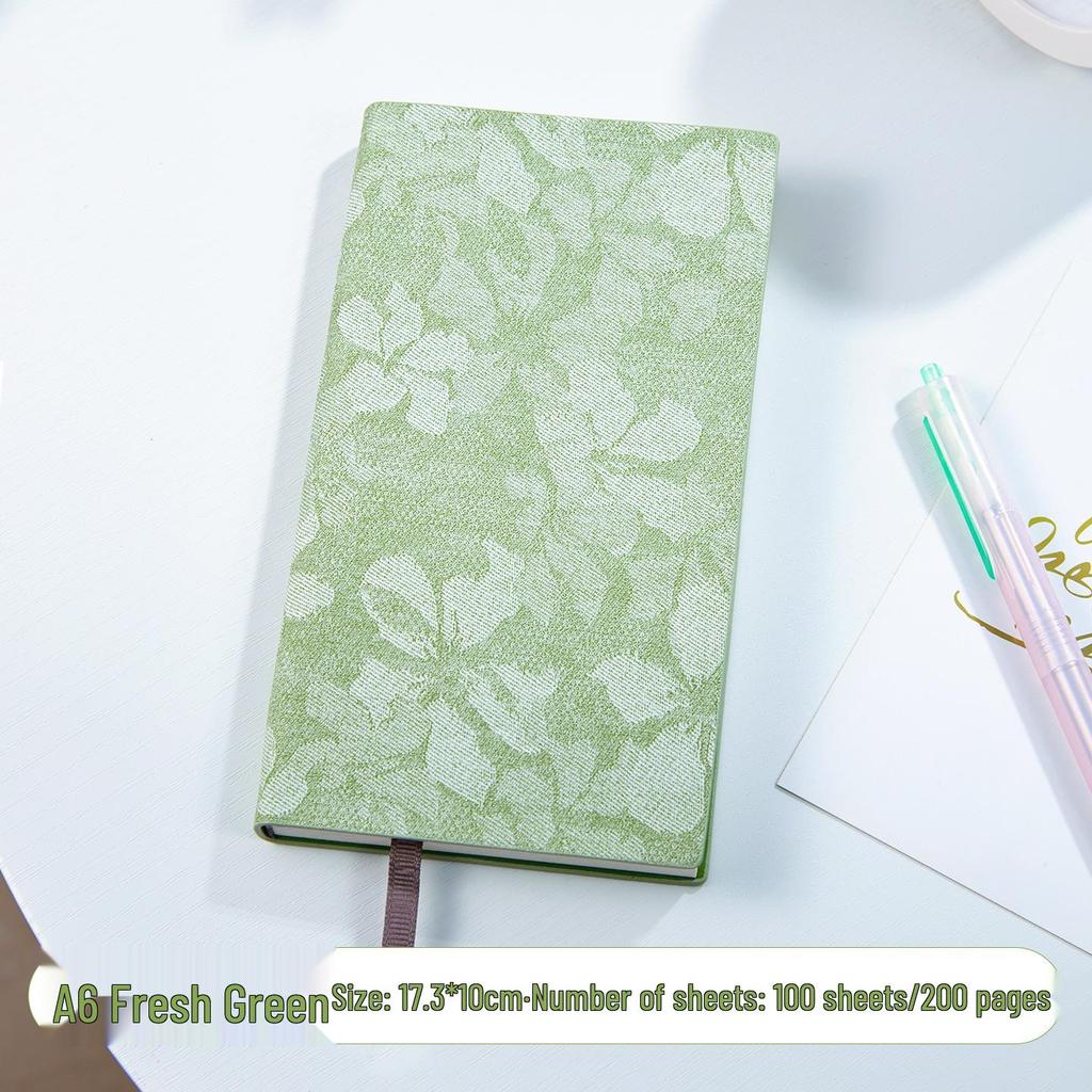Fabric-Textured A6 Patterned Planner: Compact, Thickened Pocket Diary for Office and Business.