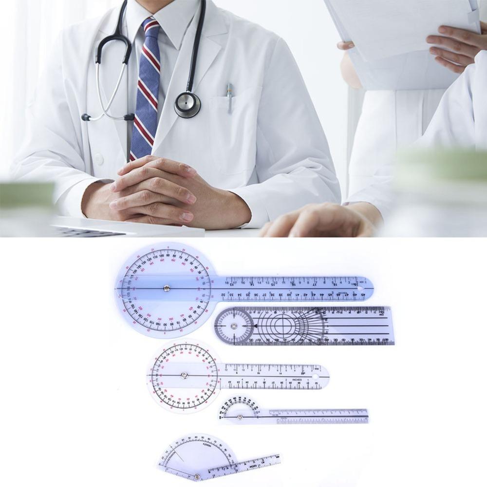 5pcs Plastic Goniometer Set 6/8/10inch Spinal Goniometer  Joint Mobility Assessment