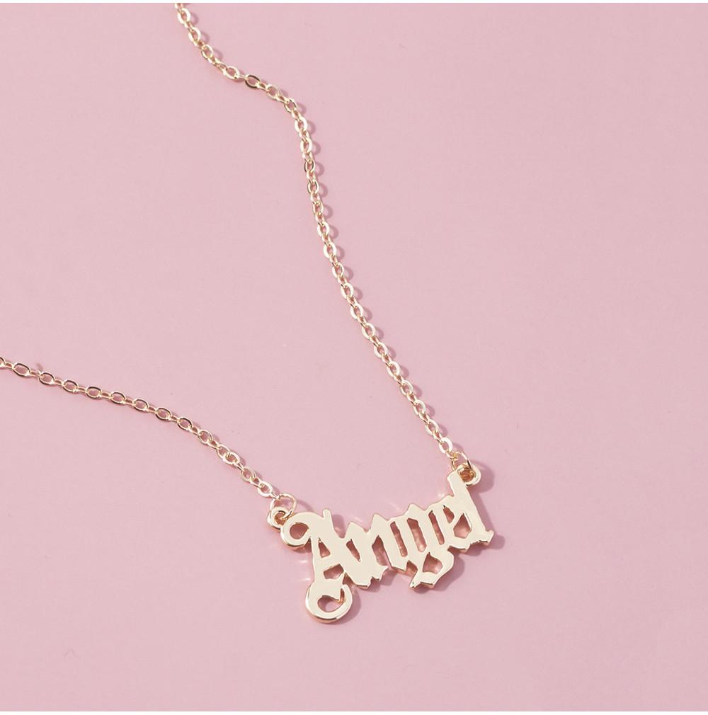 Style Charming European Angel Alphabet Necklace Unique Layered Design For Women