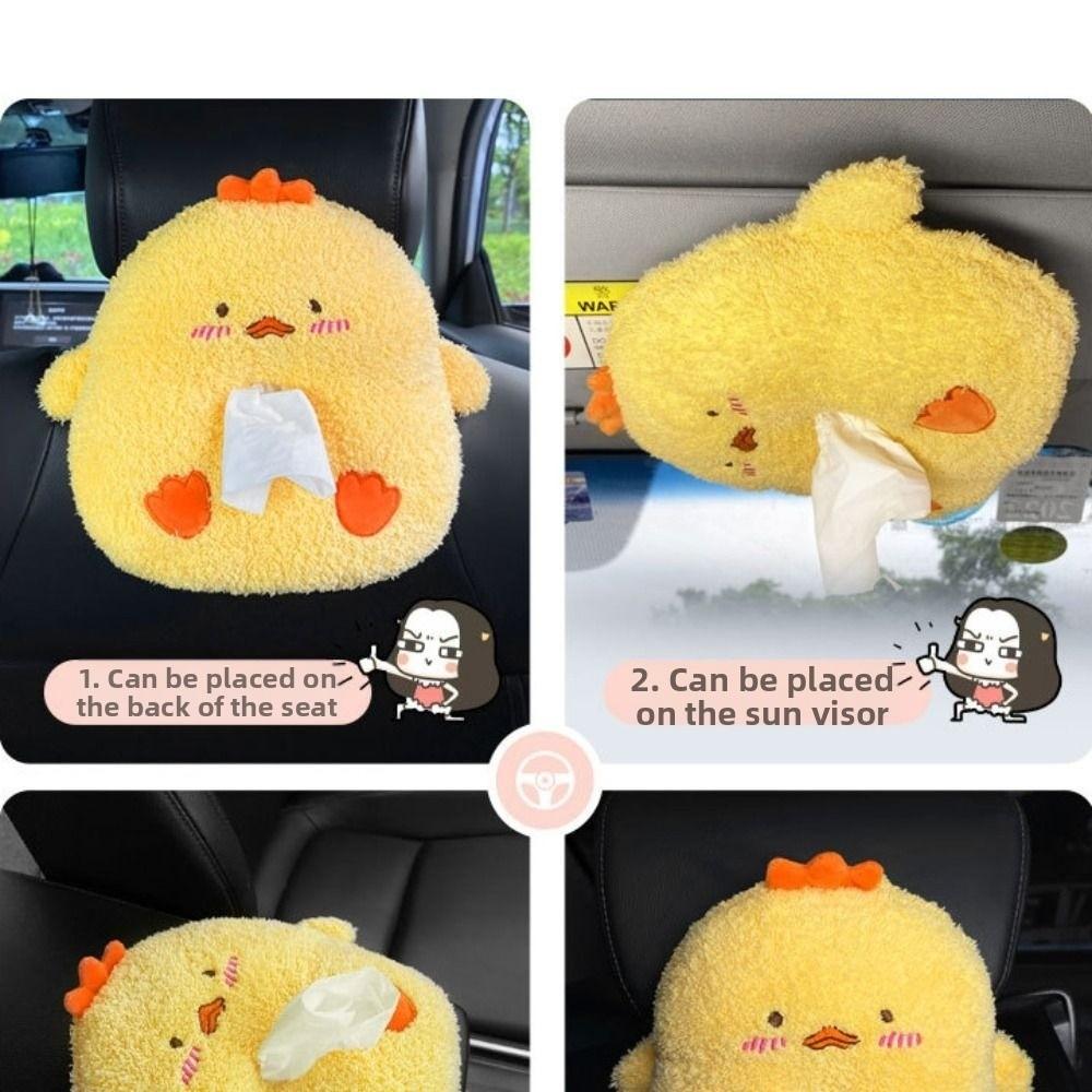 Cartoon Tissue Box Plush Animal Shape Paper Towel Cover Washable Napkin Holder  Car Seat Back