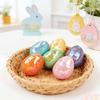 Set of 6 Sequin Easter Egg Decorations with Various Patterns and Textures for Holiday Home Display and Table Centerpieces