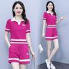 Women's 2024 Summer Stylish Korean Polo Lapel Short-Sleeve Shorts Set