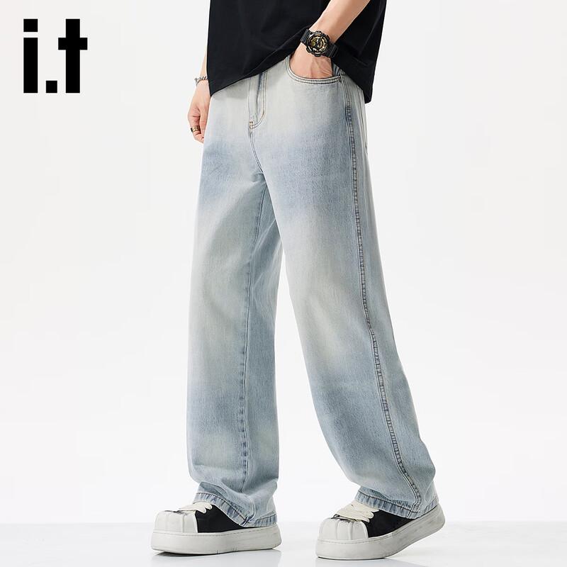 izzue it Men's Relaxed Straight Leg Jeans
