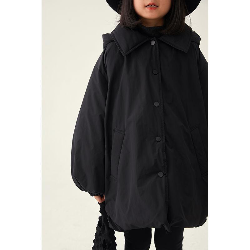 Winter Girls'  Reversible Puffer Coat Solid Color Mid-Length Quilted Jacket  Outerwear