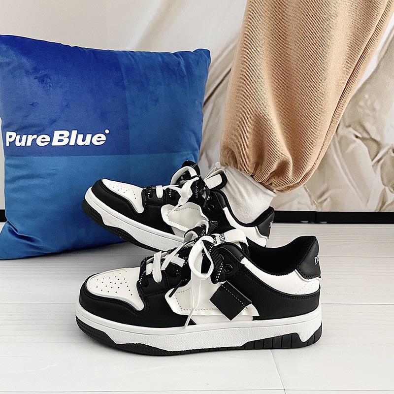 Men's American-Style Skate Shoes: Versatile Black Summer Sneakers, Breathable and Casual for Couples