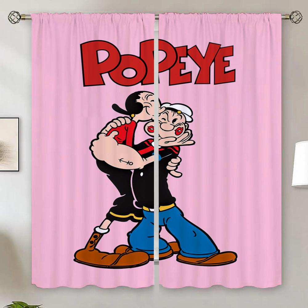 White Curtains for Camera Popeye the Sailo Modern Home Decoration Chiffon Curtain Living Room Customs Free Shipping Products